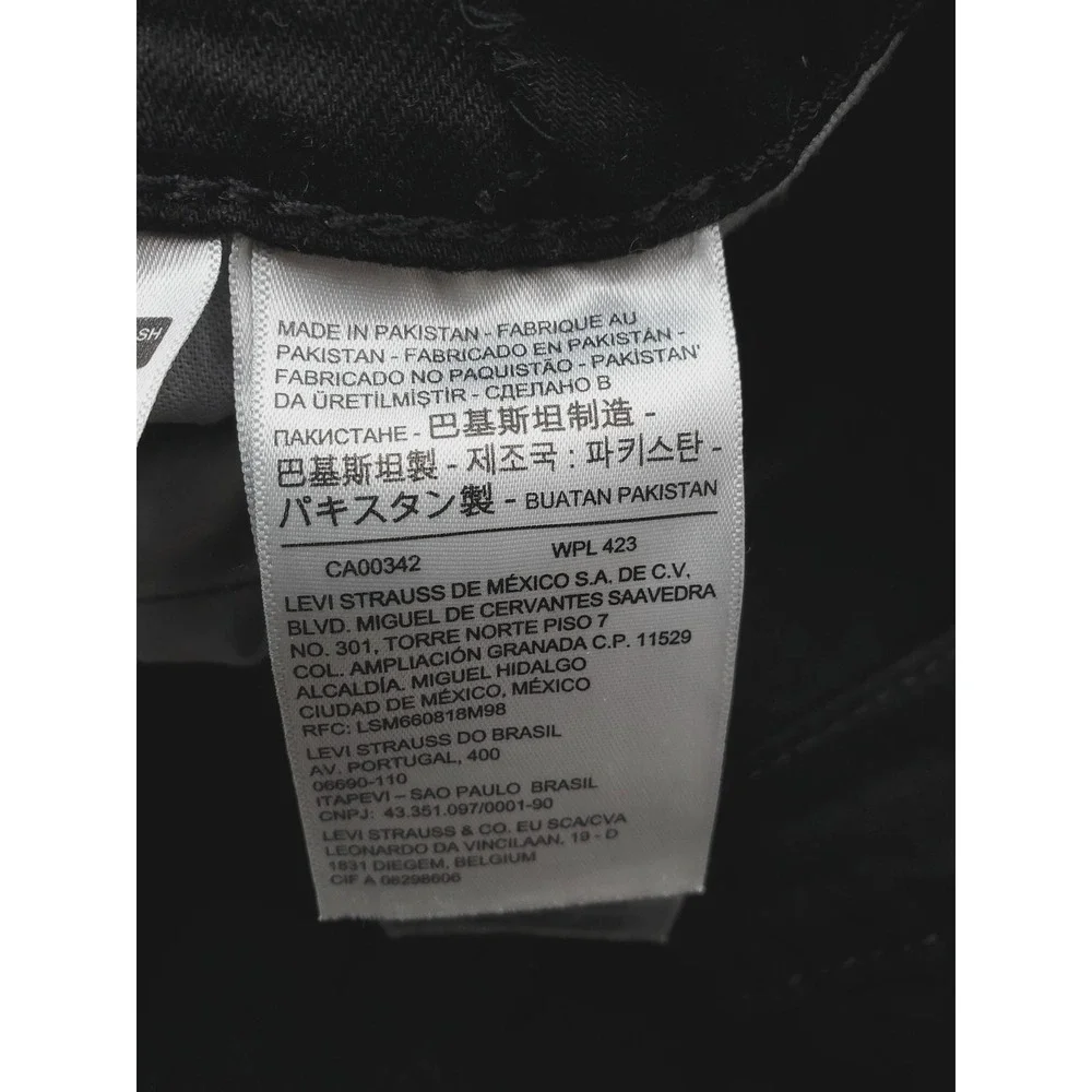 Levis 505 Jeans Mens 36x30 Black Regular Straight Leg Stretch Denim Pants